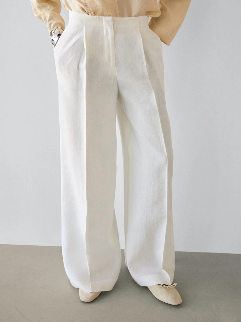 Брюки из льна для костюма