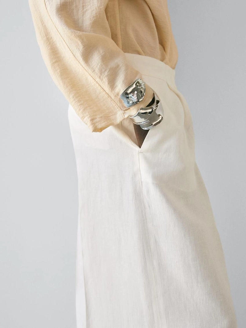 Брюки из льна для костюма