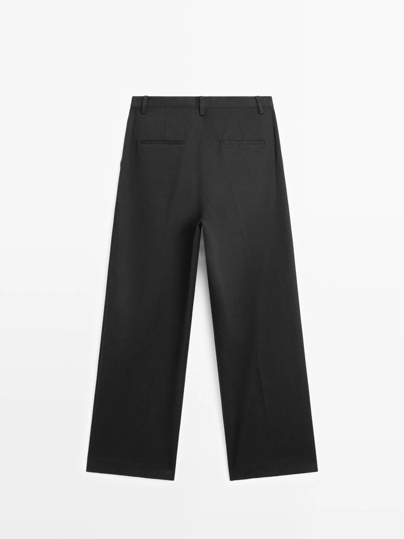 Брюки из хлопка c защипами