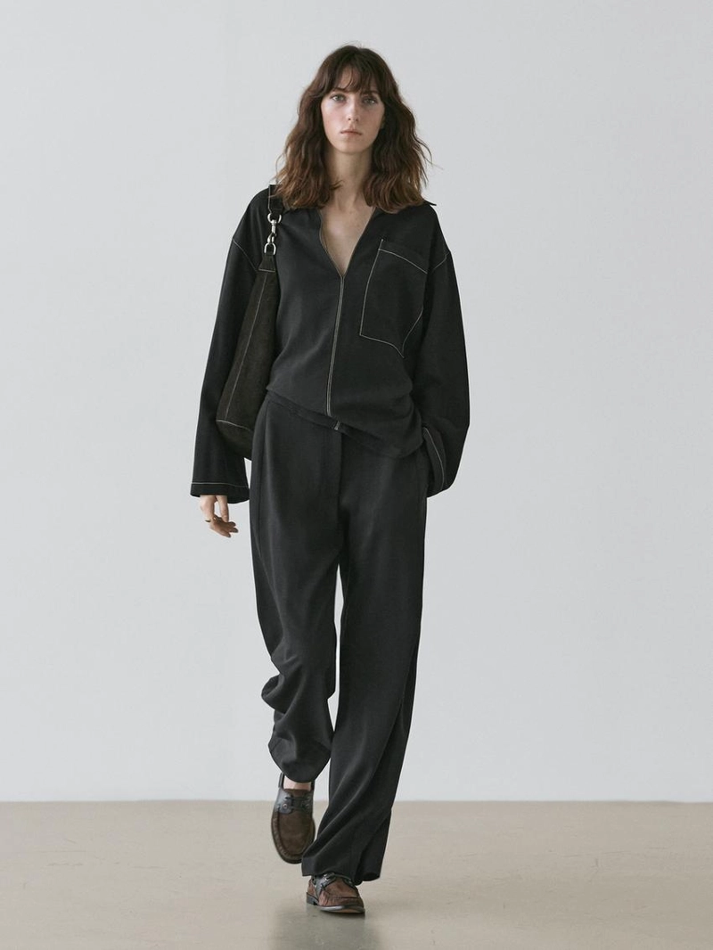 Брюки из шерстяной смеси с деталями шва