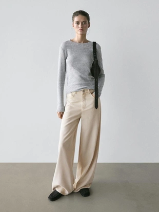 Брюки с низкой посадкой и широкими брючинами- Заказать в России