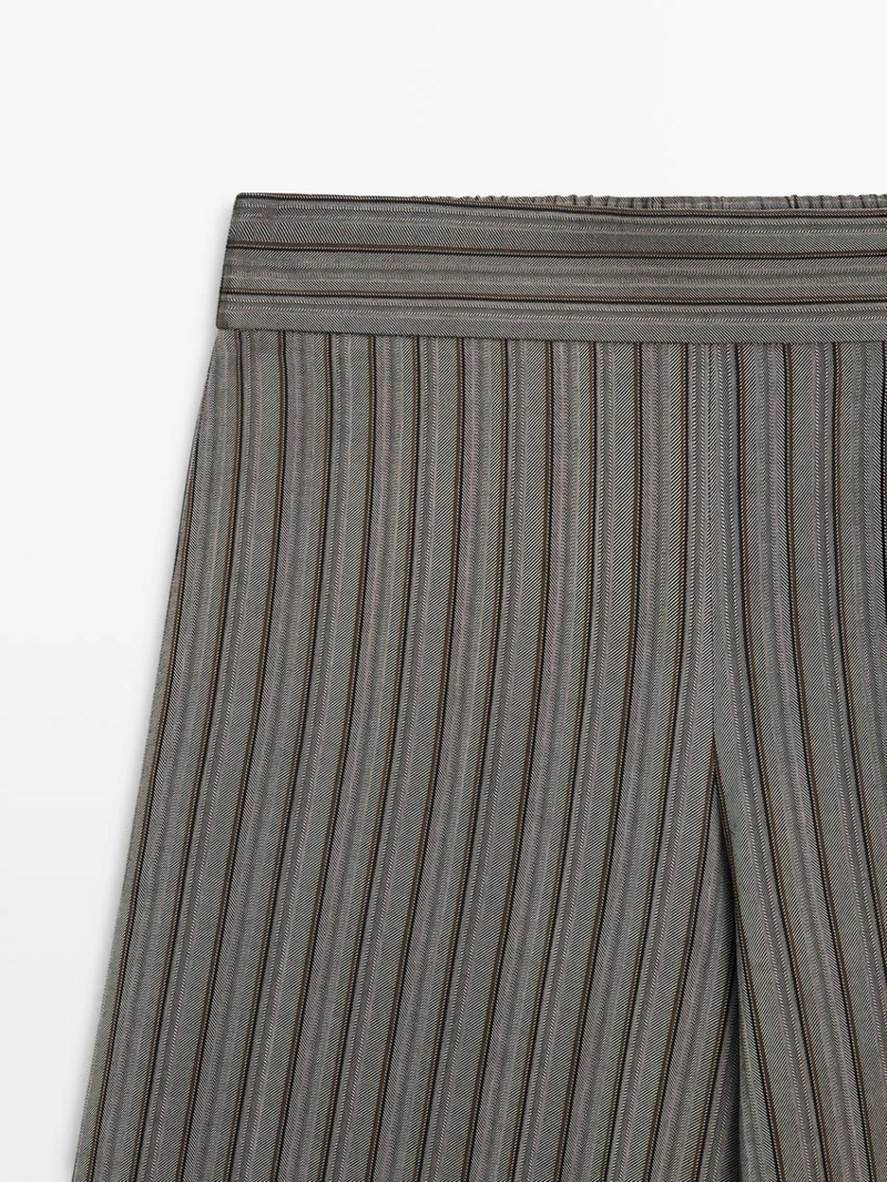 Брюки широкие с полосатыми деталями