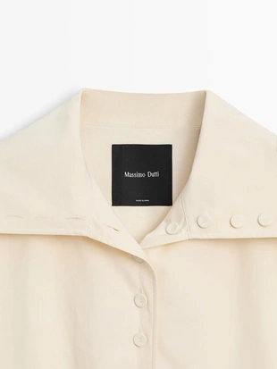 Куртка из 100% хлопка с пуговицами- Заказать в России