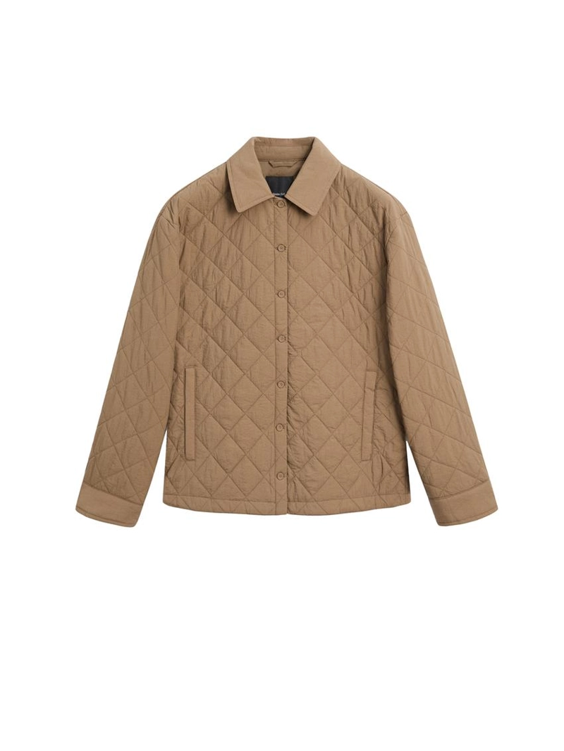 Куртка короткая стеганая с рубашечным воротником