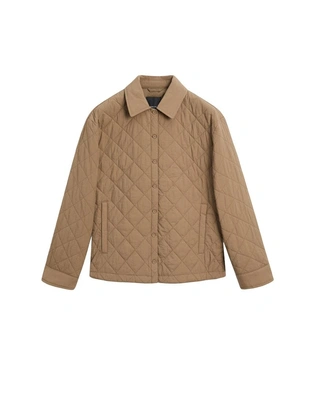 Куртка короткая стеганая с рубашечным воротником- Заказать в России