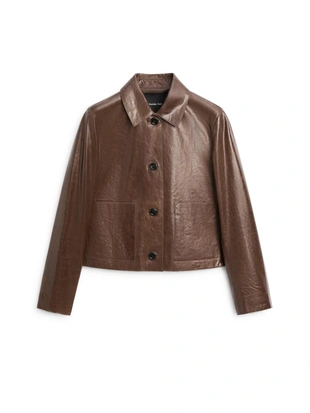 Укороченная куртка из натуральной кожи- Заказать в России