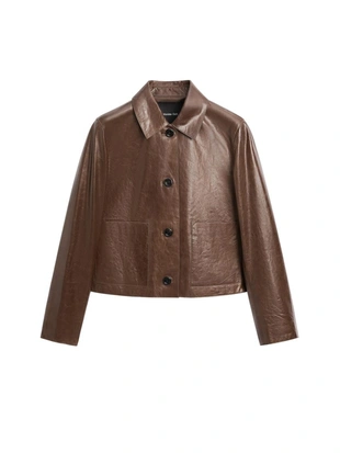 Укороченная куртка из натуральной кожи- Заказать в России