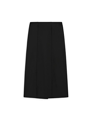 Купить Massimo Dutti Юбка миди прямого кроя из шерстяной смеси с разрезом