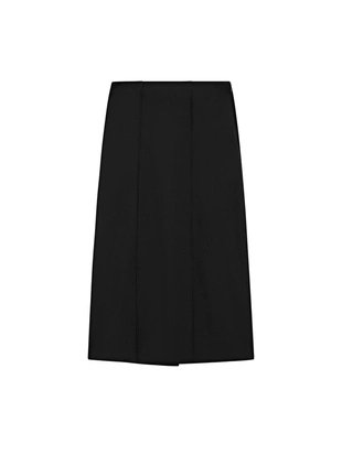 Юбка миди прямого кроя из шерстяной смеси с разрезом- Заказать в России