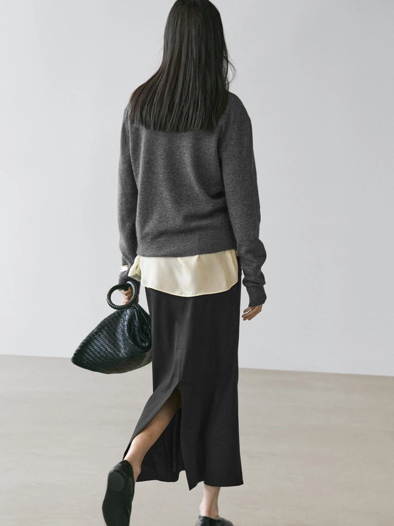 Юбка-карандаш из льняно-шелкового материала