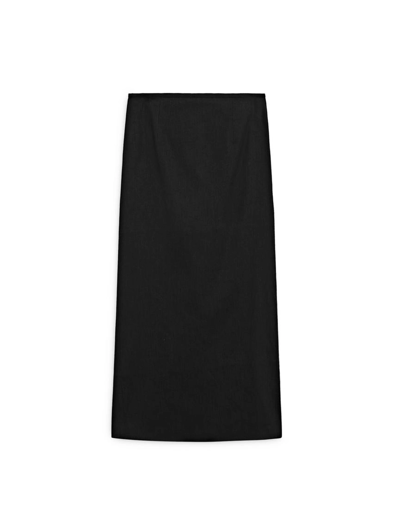 Юбка-карандаш из льняно-шелкового материала