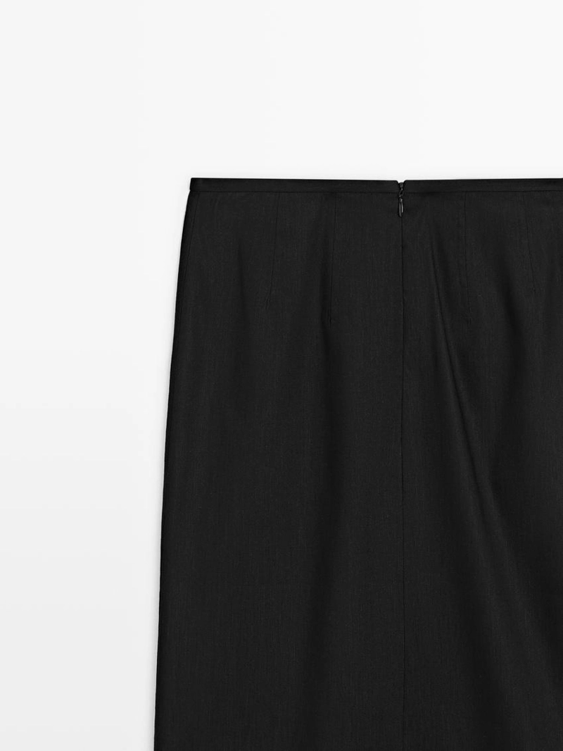 Юбка-карандаш из льняно-шелкового материала