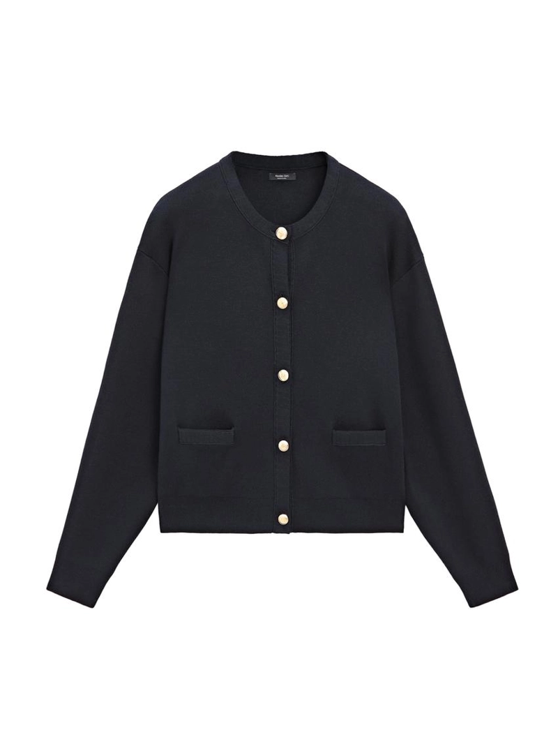 Кардиган из хлопкового трикотажа с пуговицами в золотом цвете