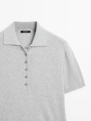 PALE GREY | 5653/553/811 - Massimo Dutti Поло из хлопкового трикотажа