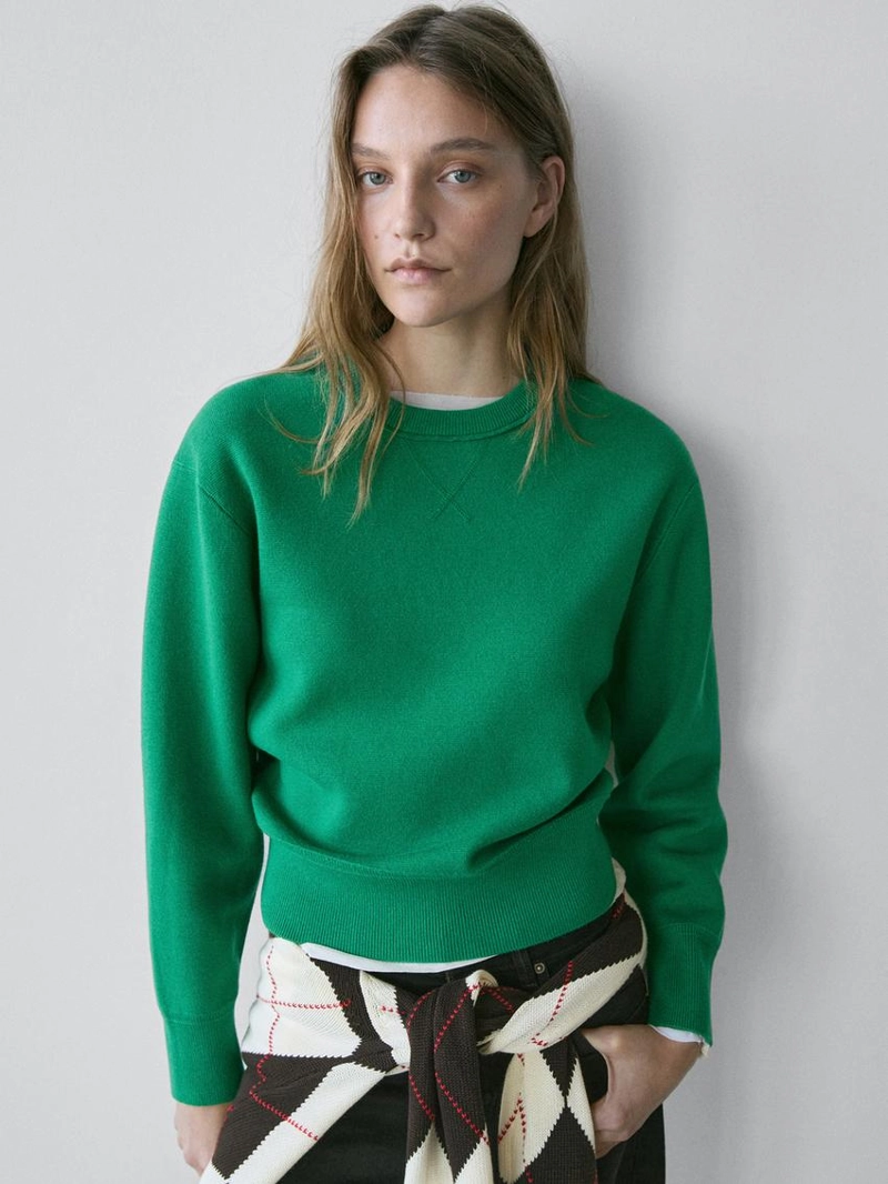 Свитер из хлопково-шерстяной смеси