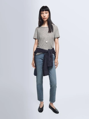 Купить Massimo Dutti Джинсы с завышенной посадкой и укороченным силуэтом