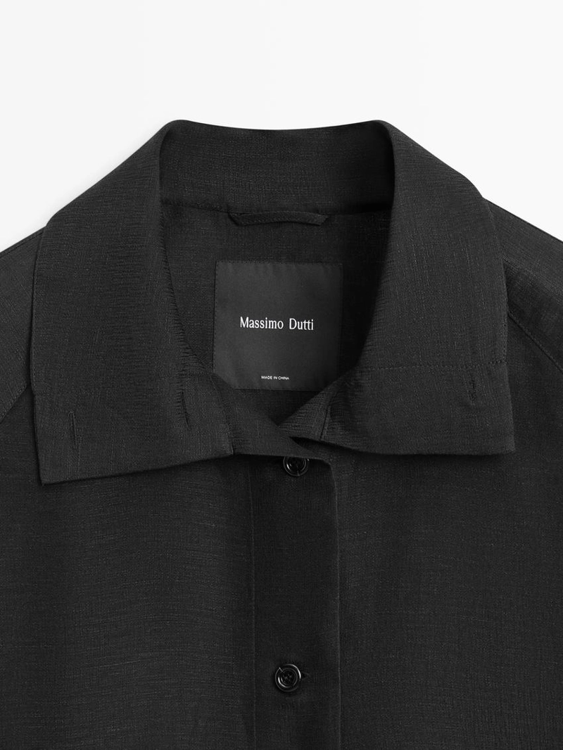 Куртка-бомбер из льна и шелка