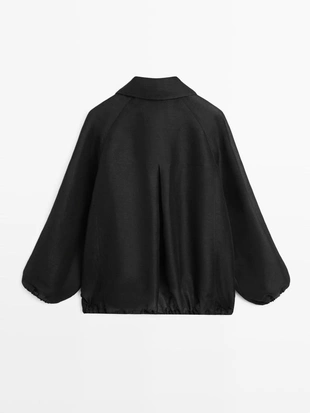 Куртка-бомбер из льна и шелка- Заказать в России