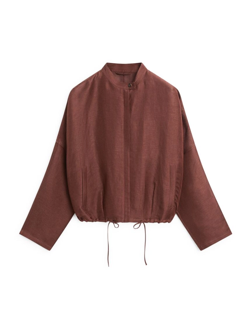 Бомбер из смесового льна