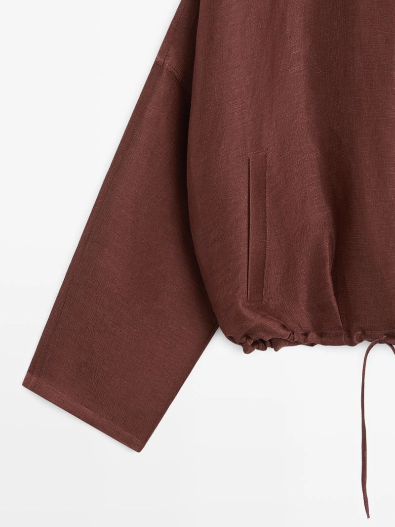 Бомбер из смесового льна