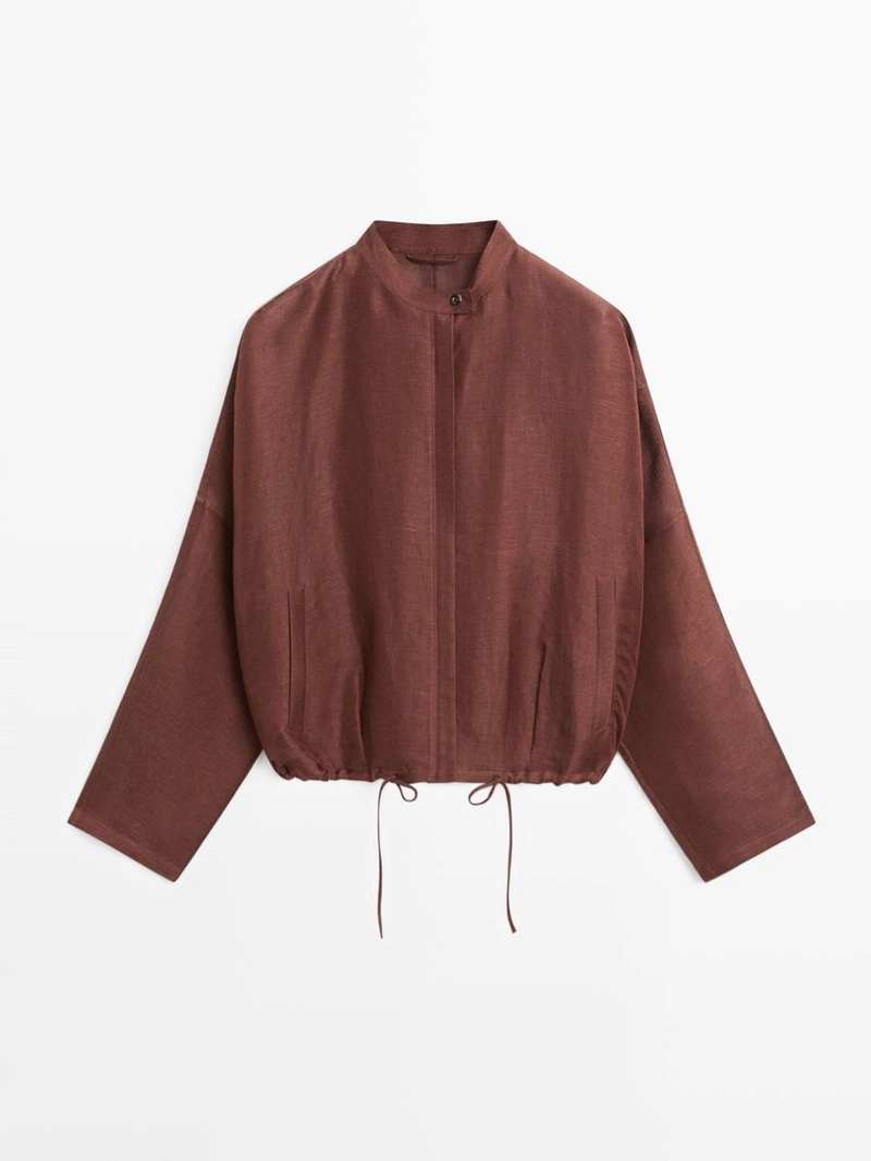 Бомбер из смесового льна