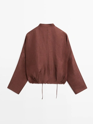 Бомбер из смесового льна- Заказать в России