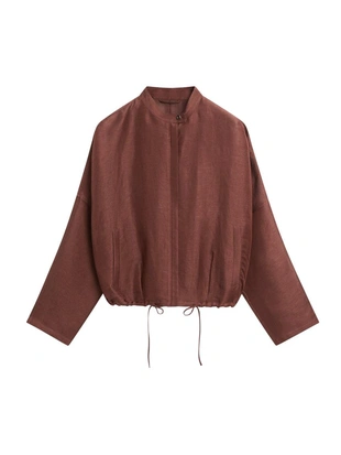 Бомбер из смесового льна- Заказать в России