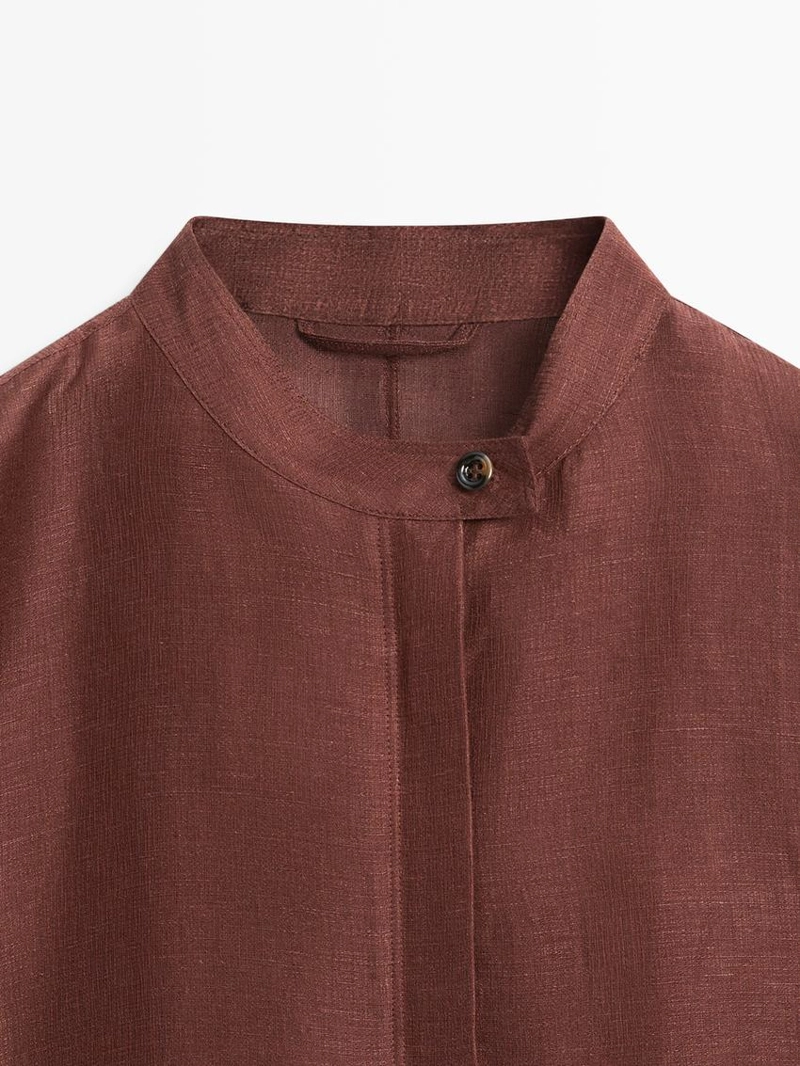 Бомбер из смесового льна