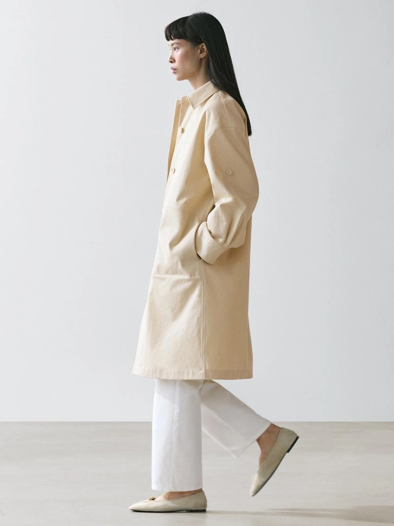 Хлопковое тренчкот с застёжкой на пуговицы