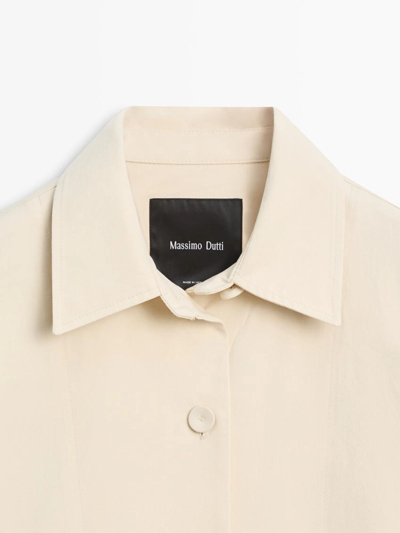 Хлопковое тренчкот с застёжкой на пуговицы