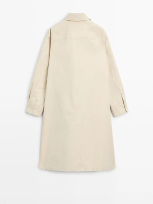 Хлопковое тренчкот с застёжкой на пуговицы- Заказать в России