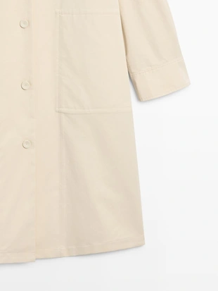 Хлопковое тренчкот с застёжкой на пуговицы- Заказать в России