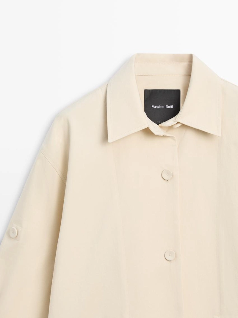 Хлопковое тренчкот с застёжкой на пуговицы