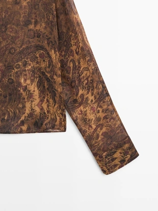 Блузка с принтом в полоску- Заказать в России