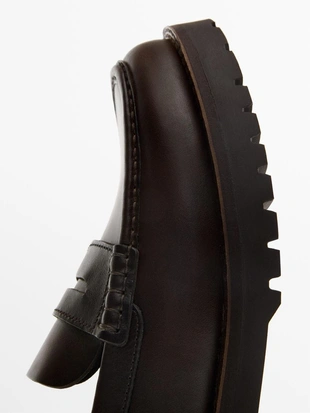 Мокасины с мокасинным носком и грубой подошвой- Заказать в России