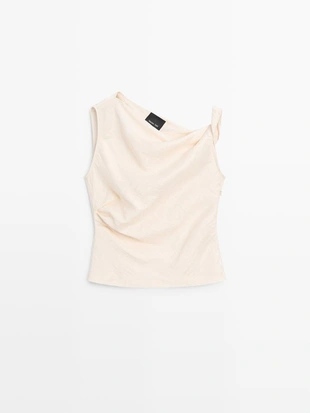 Асимметричный топ с деталью узла- Заказать в России