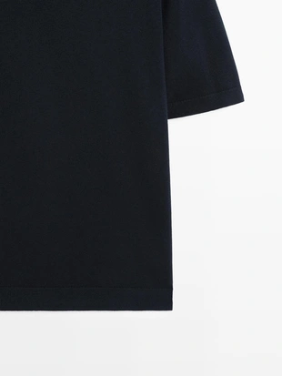 Свитер-поло из хлопкового смесового трикотажа- Заказать в России