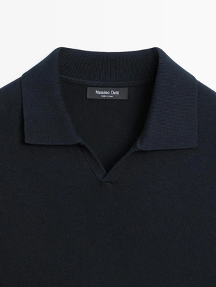 Свитер-поло из хлопкового смесового трикотажа- Заказать в России