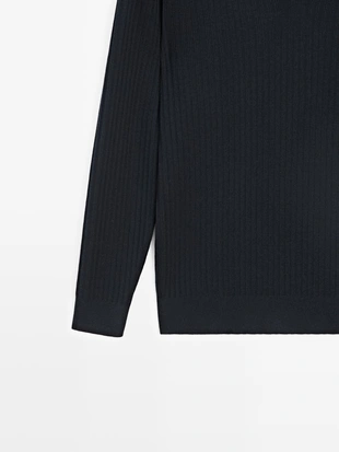 Купить Massimo Dutti Поло из хлопково-шерстяного трикотажа