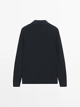 Поло из хлопково-шерстяного трикотажа- Заказать в России