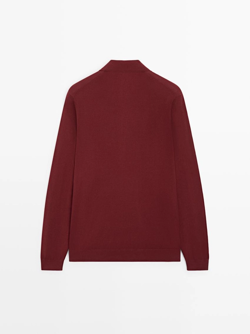 Поло-свитер из хлопкового трикотажа