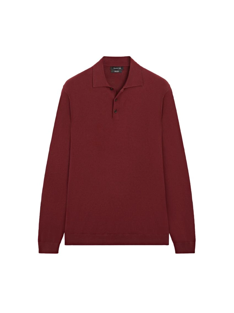 Поло-свитер из хлопкового трикотажа