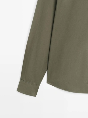 GREEN | 1917/257/527 - Massimo Dutti Рубашка из 100% хлопка с регулярной посадкой