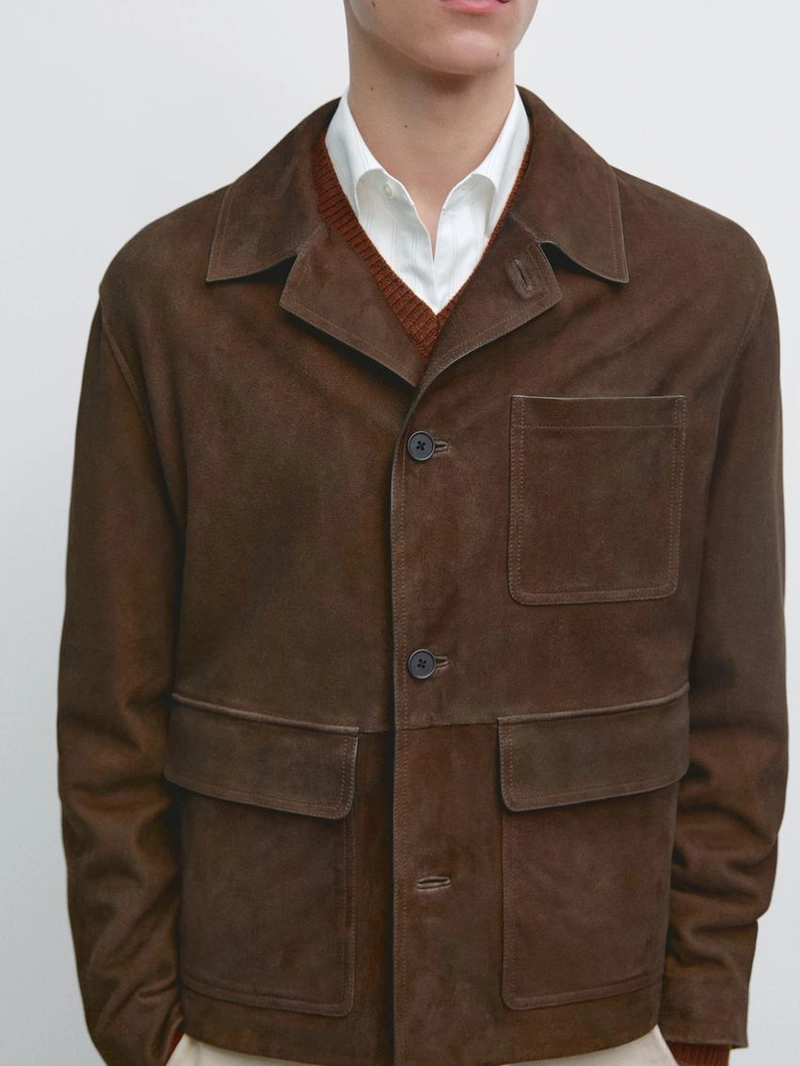 Куртка-рабочий из замши
