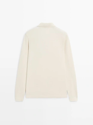 Купить Massimo Dutti Поло с длинным рукавом из мерсеризованного хлопкового пике
