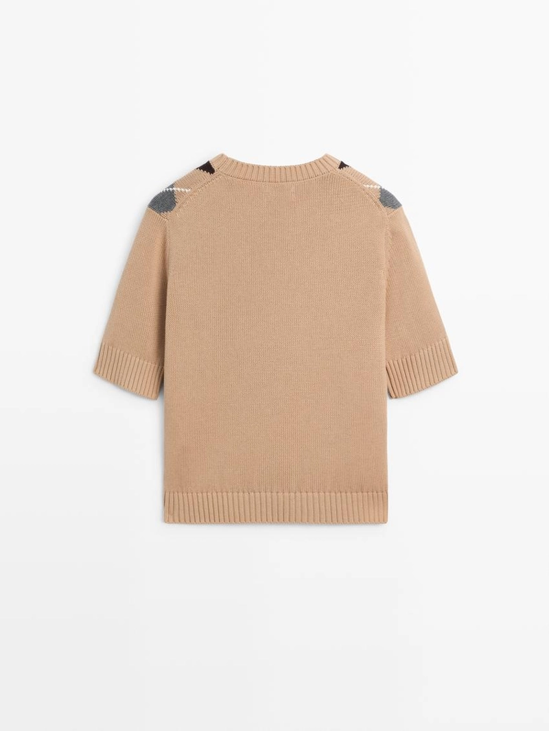 Вязанный свитер с аргайловым узором из хлопка