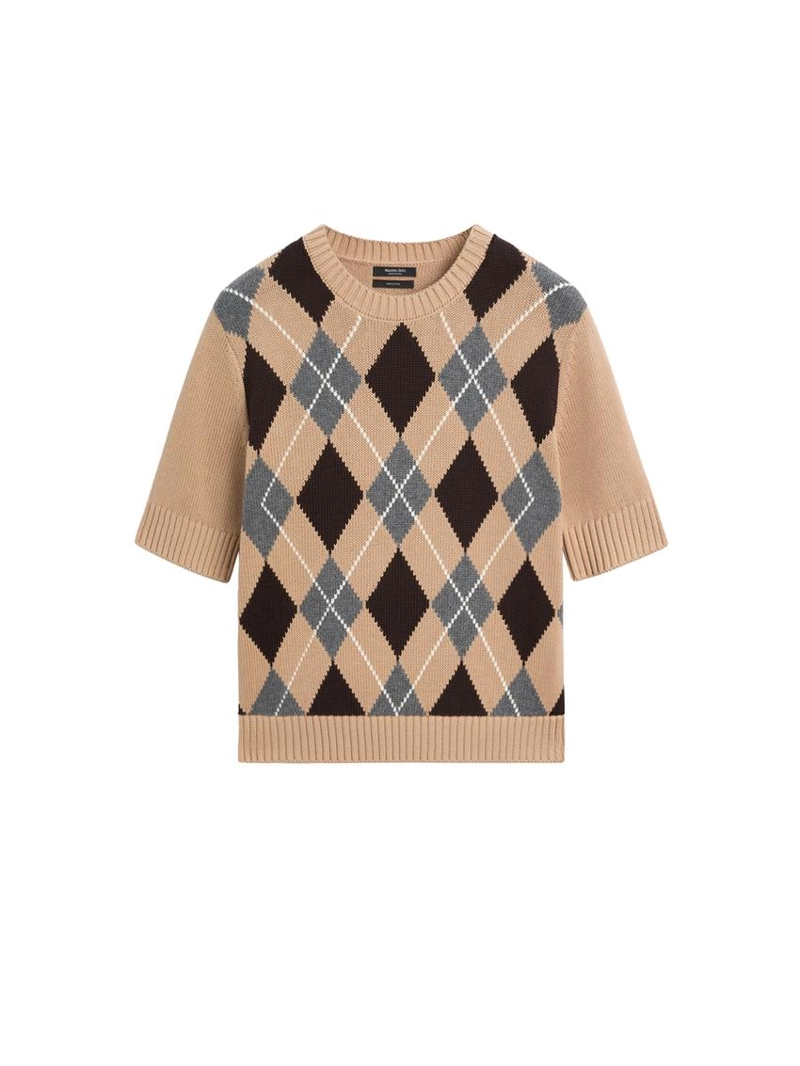 Вязанный свитер с аргайловым узором из хлопка