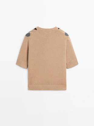 Вязанный свитер с аргайловым узором из хлопка- Заказать в России