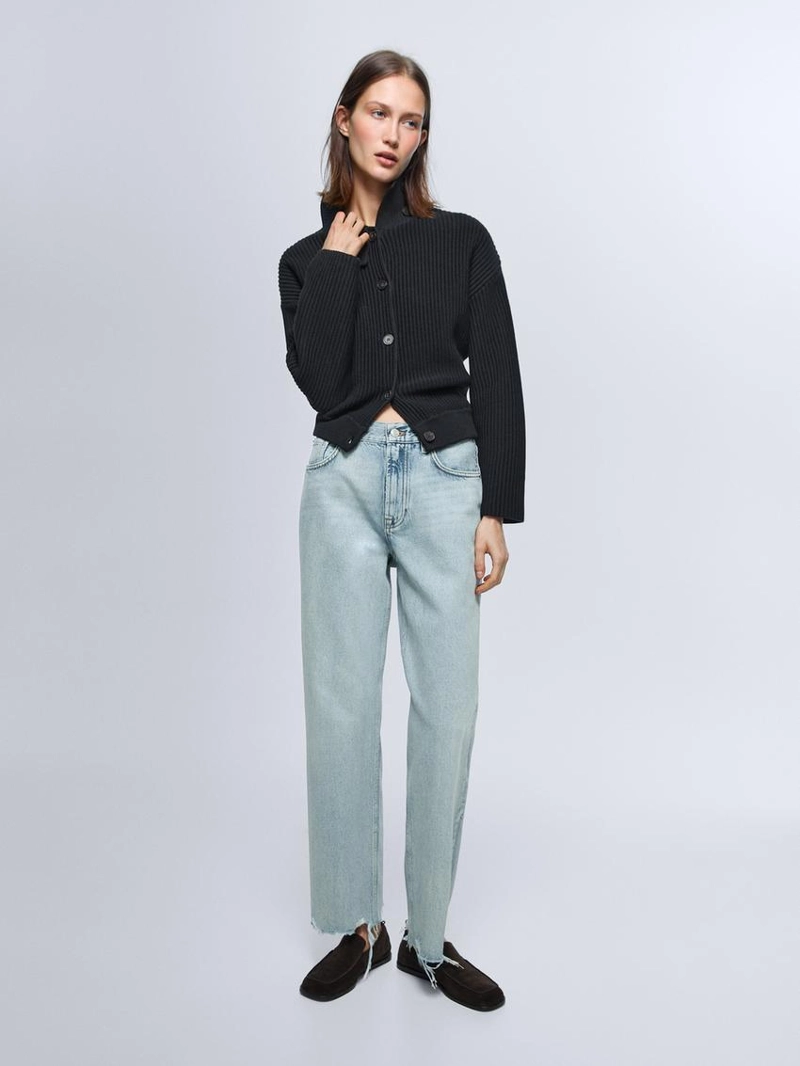 Джинсы прямого кроя с высокой посадкой