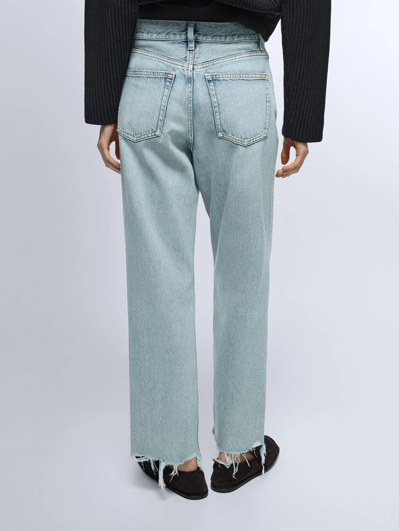 Джинсы прямого кроя с высокой посадкой